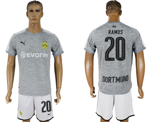Dortmund #20 Ramos Grey Soccer Club Jersey - Click Image to Close